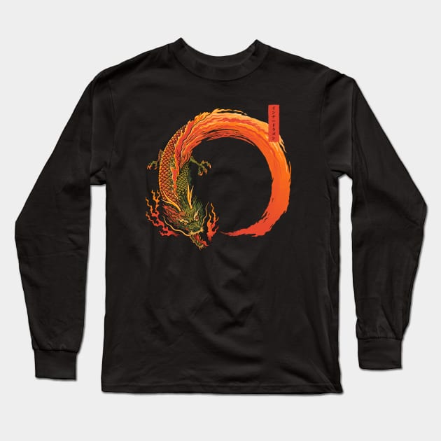 Enso Dragon Fire Long Sleeve T-Shirt by ppmid